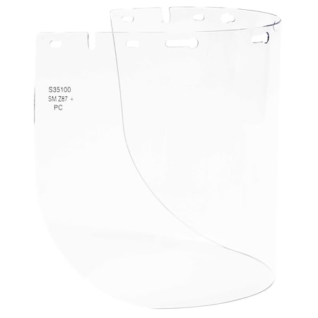 Sellstrom 390 Premium Series Single Crown Face Shields Window, Polycarbonate, 8 in x 16 in x .040 in, Uncoated-, Clear S35100